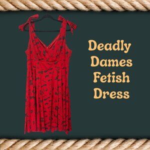 Deadly Dames Red & Black Fetish Pinup Swing Dress